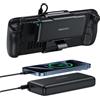 HenHot Steam Deck Power Bank 2 in 1 per Steam Deck/Steam Deck OLED, batteria esterna da 65 W 20000 mAh, accessori Steam Deck con supporto doppio cavo USB C, per MacBook, Dell, Lenovo, Asus