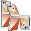 GIOPUEY Cover Compatibile con Motorola RAZR 60, Alta Trasparenza Custodia, Materiale PC Rigido Case，Nessun Ingiallimento, Nessuno Sbiadimento - Silver