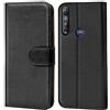 Verco custodia per Motorola Moto G8 Plus, Case per Motorola G8 Plus Cover PU Pelle Portafoglio Protettiva, Nero