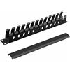 VIVOCH Rack di gestione dei cavi 1U con viti di montaggio, 12 slot/24 porte Organizzatore di cavi per canaline in metallo con coperchio