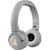 POGS The Gecko 2 - Cuffie wireless Bluetooth per bambini, pieghevoli, durevoli, per bambini dai 3 anni in su, volume limitato 85 dB, microfono, funzione di condivisione musica wireless, colore: grigio