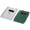 Cablecc, alloggiamento per hard disk, da micro SSD SATA da circa 4,6 cm da 16 poli, a SATA da 22 poli da circa 6,35 cm, da 7 mm di altezza + 15 mm, colore: bianco