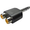 REY Adattatore jack maschio da 6,3 mm a doppio RCA femmina