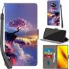 PHINIENLAND Cover per Xiaomi Poco X3 / X3 Pro Case PU Pelle Custodia [Kickstand] [Chiusura magnetica] [Slot per Schede], Portafoglio Flip Custodia per Poco X3,Montagna