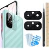 YHX-OU 2 Pezzi Kamera Glas per Xiaomi Redmi 12C Lente Vetro Camera Posteriore con pinzette + 2 Pezzi Camera Vetro temperato