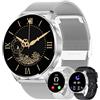 JUBUNRER Smartwatch Donna Uomo 1,34 HD Screen Smart Watch Rotondo Chiamata Bluetooth Impermeabile Contapassi Monitor del Sonno Cardiofrequenzimetro Orologio Fitness Regalo- Android IOS [3 Cinturino]