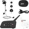SolaMr V4C PLUS Interfono Arbitro, Bluetooth 5.1 Interphone per Orecchio Destro con Riduzione del Rumore CVC, Radio FM e Intercomunicazione a 4 vie per una Distanza di Fino a 1500 m - 1PACK