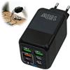 RaitWahl Caricatore rapido da 150 W, USB di tipo C, 6 porte, con 2 x USB-C PD e 4 x USB-A QC3.0, alimentatore multiporta per iPhone 16 15 Pro Max MacBook Samsung Galaxy Tablet Laptop USB C
