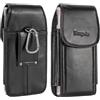 Hengwin Vera Pelle Porta Cintura Cellulare, Borsello da Cintura per iPhone 16 15 14 13 12 Pro Max/Plus, Marsupio da Cintura per Samsung S25 S24 S23 S22 S21 Ultra, Custodia Cellulare Portafoglio (Nero)