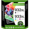 Washope 932XL 933XL Multipack Cartucce di ricambio per cartucce HP 932XL 933XL 932 933 XL compatibili con HP Officejet 6600 cartucce 6700 7612 7110 6100 7610 (2 nero, 1 magenta, 1 ciano, 1 giallo, 5