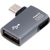 NFHK Adattatore host OTG femmina da micro USB 2.0 a tipo A ad angolo retto di 90 gradi con alimentazione USB per telefono e tablet, NF-U2-009-RI
