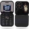 Zunate Cellulare pieghevole sbloccato per anziani, anziani, 2G Basic, facile da usare, piccolo telefono cellulare con pulsanti grandi, radio FM, torcia LED, Dual Nano SIM e