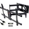 WHYFONE Supporto TV Parete da 50-90 Pollici, Inclinazione Girevole Staffa con 765mm Doppio Braccio, Braccio TV Ultra Resistente 75kg, Staffa Televisore 75 85 90 Pollici VESA 200x100-600x400mm