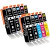Tinnee 10X Cartucc PGI-550XL CLI-551XL Compatibile Cartucce Canon 551 Cartucce Canon 551 per Pixma MX725 MX920 MX925 MG5550 MG5650 iX6850 MG5400 MG5450 iP7200 iP7250 MG6450 MG6650 MG7500