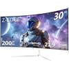 Z Z-Edge Z-Edge Monitor Gaming Curvo Bianco 30'' 200 Hz, 1ms, 2560x1080, FreeSync, Schermo PC White Ultra-wide 21:9, Inclinazione Regolabile, 1500R, 2×HDMI2.0 & 2×DP1.4, RGB, VESA 75 * 75mm (DP Cavo Incluso)