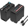 CS COOLSHOW COOLSHOW NP-F970 Batteria di ricambio da 7,4V,8700mAh,NP-F960,NP-F980,NP-F930,NP-F950,2 pezzi di ricambio con uscita compatibile con Sony DCR-VX2100,PD150,PD170,FDR-AX1,HDR-AX,FX10