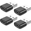 Vinmooog adattatore usb c usb Adattatore USB C femmina a USB A maschio (4 pezzi), convertitore da tipo C a USB A, Compatibile con telefoni cellulari Samsung Galaxy, computer portatili, caricabatterie, ecc.