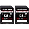 Gigastone 【Recupero dati 0 per 5 anni】GIGASTONE UHS-II V60 128 GB Scheda SD, fotocamera Ultimate, fino a 280/100 MB/s, U3 SDXC 4K Ultra HD UHD Video per DSLR Canon/Nikon/Sony/Pentax, con 2 mini custodie