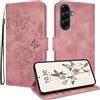 DiaryTown Cover per Samsung Galaxy A56 5G Custodia con Vintage Farfalla Motivo Magnetica a Libro Portafoglio in Pelle PU Porta Carte Interno TPU Antiurto Protettiva Flip Case per Galaxy A56 5G - Rosa