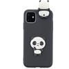 DasKAn Cartoon Custodia per iPhone 11 PRO Max 6.5'',Moda Carino 3D Frutta Animale Bambola Disegno Indietro Cover AntiGraffio Flessibile Morbido TPU Silicone Protettivo Custodia,Panda Nero