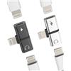 zoyuzan Adattatore Lightning Jack 2 in 1 (confezione da 2) accessorio Auricolare Iphone Certificato Apple MFI Caricatore Cavo Doppia Presa Adaptador Auto Cuffie Audio per 14 13 12 11 Pro Max 7 8 Plus X Ipad 2