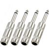 Greluma 4 pezzi Connettore jack audio TS mono maschio da 1/4 TS da 6,35 mm per cavi altoparlante/chitarra/microfono
