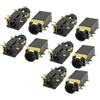 sourcing map sourcingmap 10 Pz 6-Pin 3.5mm Cuffie Jack Stereo PCB Montaggio Pannello Connettore
