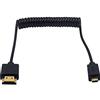 Duttek Cavo a spirale sottile da micro HDMI a HDMI, 1,2 m, 4K, 3D