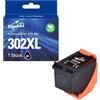 Superprint Cartuccia d'inchiostro 302 XL nero compatibile con HP 302 302XL cartuccia d'inchiostro per Deskjet 1210 2130 3630 Officejet 3830 4650 Envy 4510 4520 AIO (1 nero)