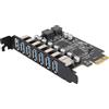 Annadue 7 Porte PCI-E a USB 3.2, PCI Express USB 3.2 Scheda di Espansione Anteriore, Convertitore Hub USB3 Interno per PC Desktop Supporto Host per XP/7/8/10/11/per Linux