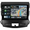 KeiDilie 9 [6G+128G] Android 15 Autoradio per Mitsubishi Outlander/Peugeot 4007/Citroen C-Crosser-[Integrato CarPlay&Android Auto | DSP | Mirror Link | GPS | BT 5.0 | WiFi | 360° Panoramica]+AHD Camera & MIC