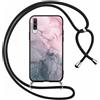 Foonary Cover con Cordino per Samsung Galaxy A70 6,7, Custodia con Laccio Collana Tracolla Aesthetic Disegni Morbido Antiurto TPU Necklace Regolabile Protettiva Corda Case per Samsung A70, Marmo 4