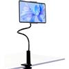 Horktrust Supporto per tablet letto, supporto per tablet a collo di cigno, supporto girevole a 360°, lunghezza totale di 80 cm, adatto per guardare video e film a letto, nero