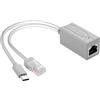 GINTOOYUN Splitter PoE DC5V USB-C POE 10/100Mbps Type-C PoE con porta RJ45 e porta di tipo C, conforme allo standard IEEE 802.3AF/at (6,69 pollici)