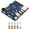 Waveshare Dual Ethernet Base Board, Compatible with Raspberry Pi CM5, Supports 4G/5G, Dual 4K Display Outputs, Dual MIPI Interfaces, 40PIN GPIO Header, Dual USB 3.2 Gen1 Ports, PoE Module Support