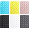 HDGSAFD Porta Cellulare A Ventosa Da 6 Pezzi, Universale (within certain dimensions), Silicone, Nero, Bianco, Azzurro, Grigio Chiaro, Rosa Chiaro, Giallo, Multicolore, Adsorbimento Forte