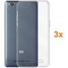 REY Pack 3X Cover in Gel TPU Trasparente per XIAOMI Mi4C / XIAOMI Mi4i - Mi 4C - Mi 4i, Ultra Sottile 0,33 mm, Morbido Flessibile, Custodia Silicone