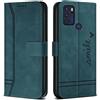 Bravoday Cover per Moto G60S, Flip Custodia in Pelle PU Portafoglio Custodia per Moto G60S, con Slot per Schede, Verde
