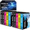 KERFOINK WorkInk 603 Cartucce Compatibile per Epson 603 XL Multipack Nero Ciano Magenta Giallo (10-Pack), per Expression Home XP-2100 XP-2105 XP-3100 XP-3105 XP-4100 XP-4105 WF-2810 WF-2830 WF-2835 WF-2850