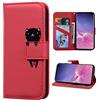 Norn - Cover per Samsung Galaxy A50, motivo: gatto carino a portafoglio, con funzione stand, scomparti per carte e chiusura magnetica, colore: Rosso