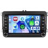 Zomolither 4+64G Android Autoradio per VW Golf 5 6 Polo Passat Seat Touran Skoda Tiguan con Doppio DIN 7'' con CarPlay, Android Auto, Navigatore GPS, WiFi, EQ, Mirror Link, FM/RDS, USB, SWC e Canbus