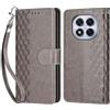 KENHONER Compatibile Cover con Xiaomi Redmi Note 14 Pro,Premium Pelle PU Portafoglio Flip Libro Custodia Cover per Redmi Note 14 Pro Plus [Protezione Completa] (Grigio)