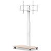 FITUEYES Porta TV con Legno Base per 32-70 Pollici, Girevole & 6 Altezza Porta TV da Terra Max VESA 600x400mm Bianco