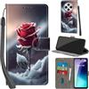 Haninsuze Cover per Xiaomi Redmi 14C / Poco C75 Custodia Cover Pelle Libro Portafoglio con Porta Carte Magnetica Protezione Antiurto Cuoio Flip Case Custodia, Rose