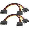 zdyCGTime Alimentatore SATA a 15Pin 1 punto 2 Y Splitter,Cavo di SATA 1 Maschio a 2 Femmina,Linea di Cavo di Alimentazione Dell'unità Ottica del Disco Rigido Desktop a 15Pin. (1 to 2)