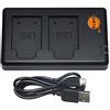 DSTE Li-40B - Caricatore USB Dual compatibile con Olympus LI-42B, Fuji NP-45 - Alimentazione tramite micro USB a USB A 2.0