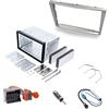 Audioproject A452 - Copriradio Set doppio DIN compatibile con Opel Corsa D Astra H Zafira B Tigra Antara Vivaro 2-DIN metallo incasso adattatore radio adattatore antenna argento