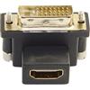 CY Adattatore da DVI maschio a HDMI femmina, 90 gradi verso il basso, 4K 1080P, per computer HDTV scheda grafica