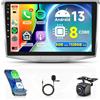 Rimoody 6G+128G 8 Core Wireless Carplay Android Autoradio per VW Magotan/CC Passat B7/B6 2010-2015 10.1 Pollici Autoradio con Android Auto GPS Navi WiFi Mirror Link Bluetooth FM/RDS/32EQ Telecamera Posteriore