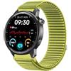 GIOPUEY Cinturini Compatibile con Realme Watch S2, Nylon Traspirante Sport Loop Cinturino in Morbido Nylon Intrecciato Strap Band - Green